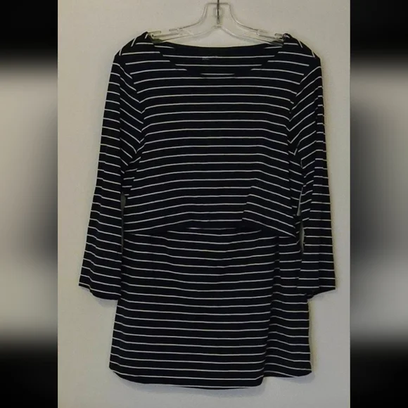 GAP Maternity Top for Year Round by Gap Body; Size XL; Navy with White Stripes - Picture 1 of 16
